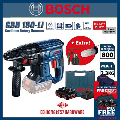 Bosch Gbh Gbh Li V Cordless Rotary Hammer With Sds Plus