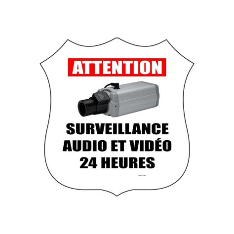 Petites étiquettes pour surveillance par caméra ATTENTION Surveillance