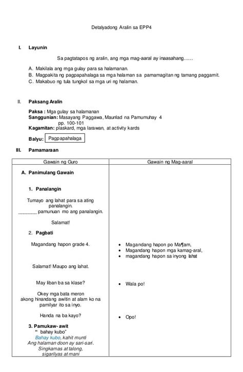 Detalyadong Banghay Aralin Sa Tagalog Detailed Lesson Plan In Filip Nbkomputer