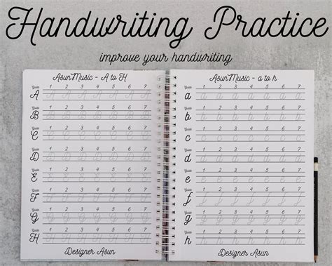 Printable Handwriting Practice Sheets For Adult Cute Etsy Artofit