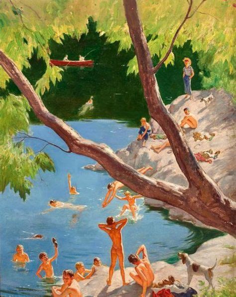 The Swimming Holejohn Newton Howitt 1885 1958 Americana Art