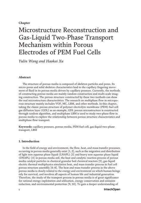 Pdf Microstructure Reconstruction And Gas Liquid Two Phase Transport