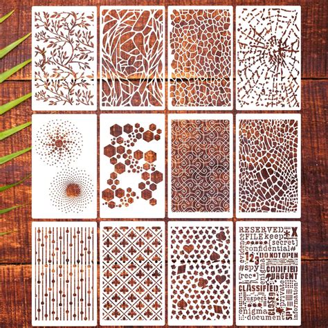 Amazon 8 Pieces Stencils For Crafts Honeycomb Wall Layering