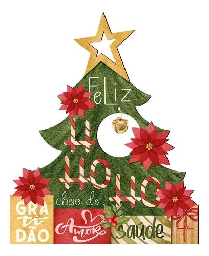 Natal Placa Decorativa Para Porta Ou Parede Feliz Ho Ho MercadoLivre