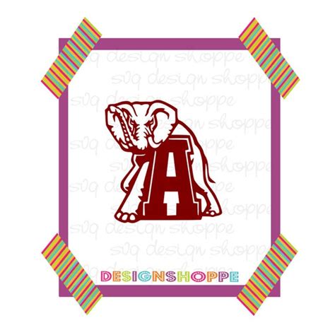 Svg Alabama Elephant Alabama Crimson Tide Roll By Svgdesignshoppe