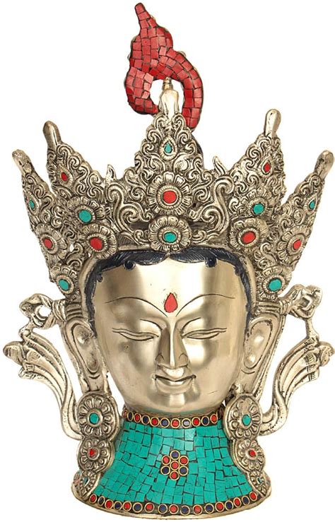 Crown Tara Head In Brass Handmade Made In India Exotic India Art