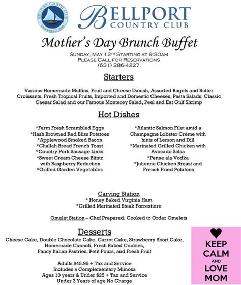 Mother’s-Day-Brunch-Menu-2019 – Bellport Country Club