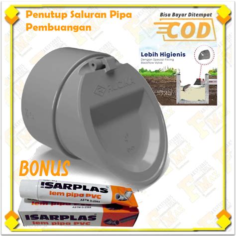 Jual Backflow Penutup Saluran Pipa Got Pembuangan Air Pvc Anti Hama