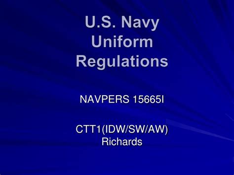 PPT U S Navy Uniform Regulations PowerPoint Presentation Free