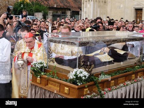 Arrival Of The Body Of St Leopold Mandic In Zagreb Cathedral Croatia