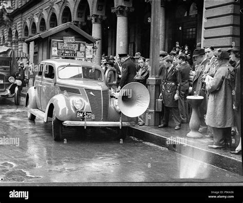 244 SLNSW 21066 Car with loudspeaker AWA equipment Stock Photo - Alamy