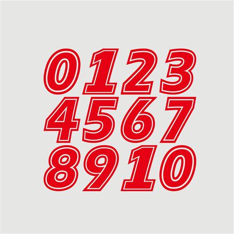 sticker number  red color  vector art  vecteezy