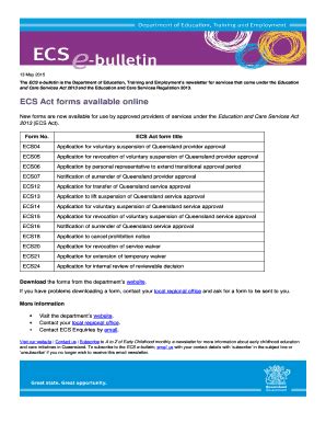 Fillable Online Ecs E Bulletin Ecs Forms Available Online Fax Email