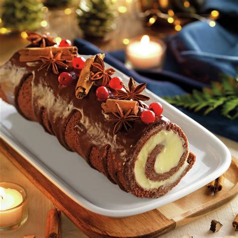 Brazo de gitano navideño con dos chocolates