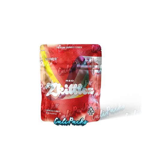 Sumer Red Zkittlez 3 5g Heat Sealable Mylar Bags By Calipacks