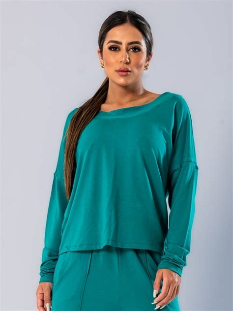 Comprar Blusa Elegance Moletinho Verde A Partir De R Super