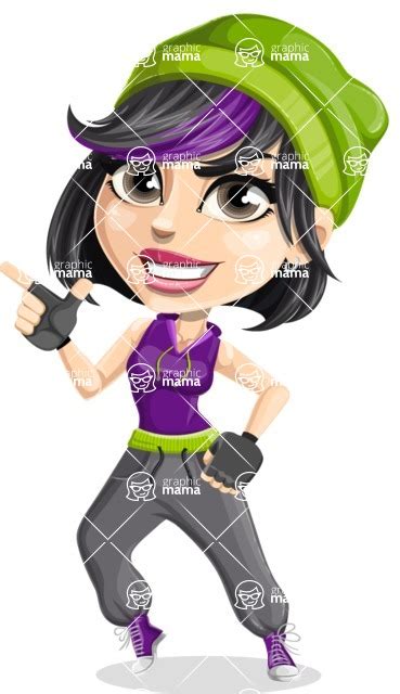 Female Hip Hop Dancer Cartoon Vector Character Dance 2 Graphicmama