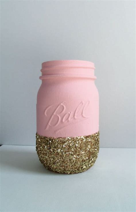 Pale Pink Gold Glitter Mason Jar The Original Glitter Mason Jar