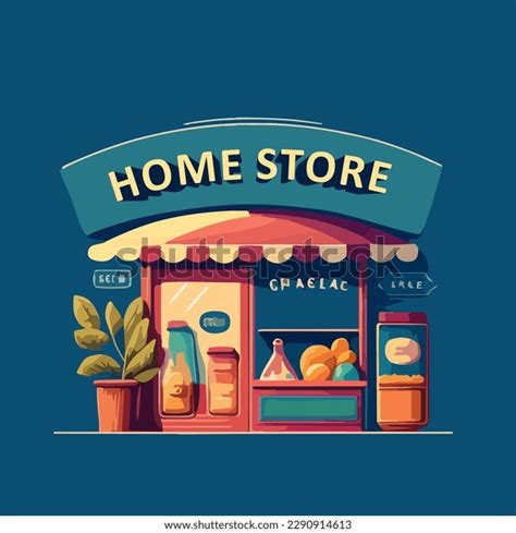 Cartoon Drawing Facade Convenience Store Text Stock Vector (Royalty ...