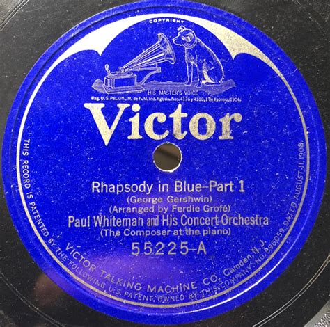 Paul Whiteman And His Concert Orchestra – Rhapsody In Blue (1925 ...