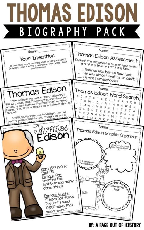 Thomas Edison Printable Biography