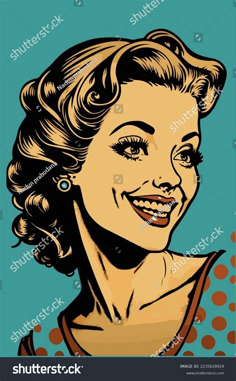 Pop Art Sexy Woman Smiling Retro Stock Vector Royalty Free 2235628929