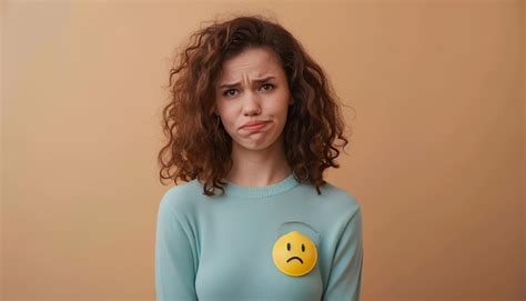 Premium Photo Beautiful Brunette Young Woman With Sad Face Sad