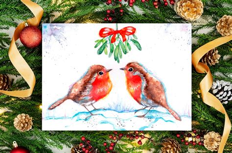 Robins Christmas Card Robins Greeting Xmas Card Etsy