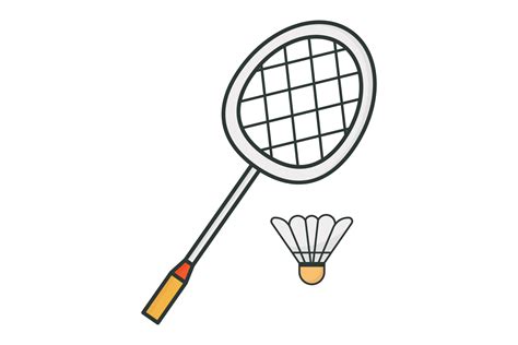 bádminton icono ilustración raqueta y volante icono relacionado a