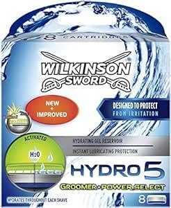 Wilkinson Sword Hydro 5 Groomer And Power Select Razor Blade 8 Pack