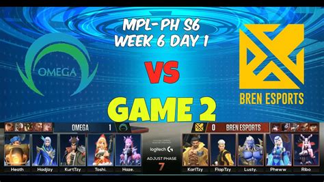 BREN ESPORTS VS OMEGA PH GAME 2 MPL PH S6 WEEK 6 DAY 1 YouTube