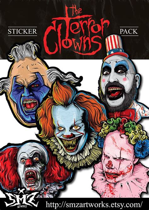 The Terror Clown Sticker Pack Horror Stickers It Pennywise The Dancing