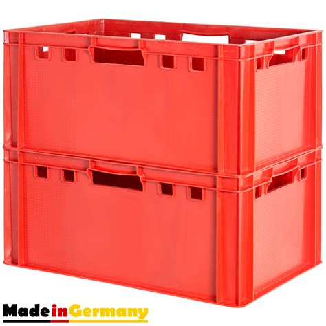 2x Euro Stacking Heavy Duty Plastic Storage E3 Containers Euro Stacking