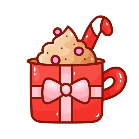 Hot chocolate mug, decorated with Christmas 22177301 Vector Art at Vecteezy