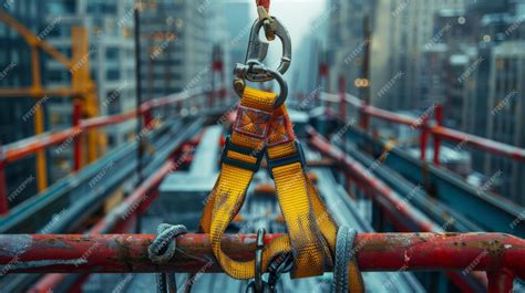 Premium Photo A Safety Harness Hanging On A Construction Site