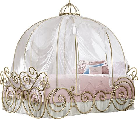 Disney Princess Fairytale 4 Pc Royal Gold Twin Carriage Canopy Bed