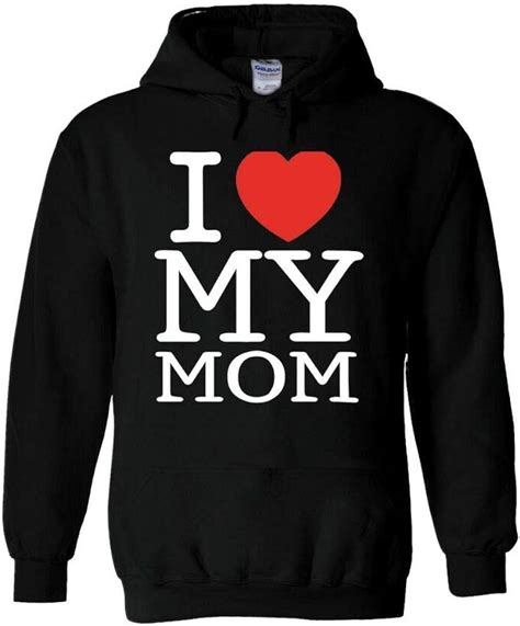 Mothers Day I Love My Mom Heart Hoodie Sweatshirt Jumper Men Women