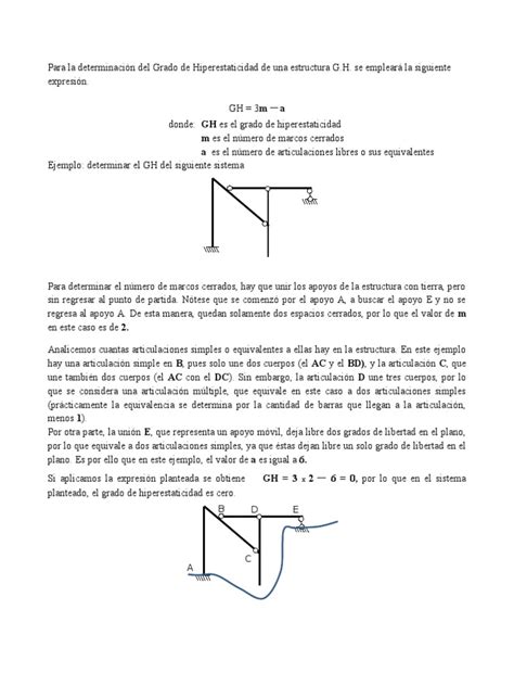 11 Grado De Hiperestaticidad De Una Estructura Pdf