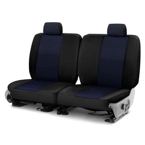 Coverking® Csc2a9cd7117 Neosupreme 1st Row Black And Navy Blue Custom Seat Covers