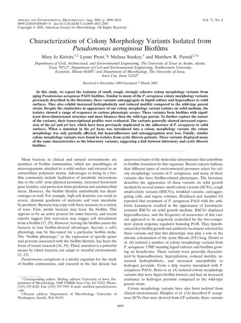 (PDF) Characterization of Colony Morphology Variants Isolated from ...