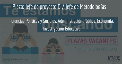 Convocatoria 09 2017 Para Plaza Vacante Del INEE Instituto Nacional