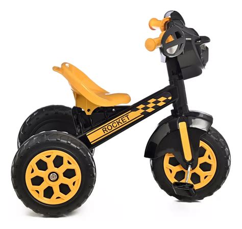 Triciclo Prinsel Rocket Negro Para Ni Os Con Sonidos Y Asiento