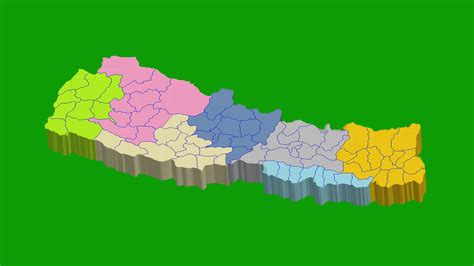 7 State Of Nepal Map Green Background Youtube