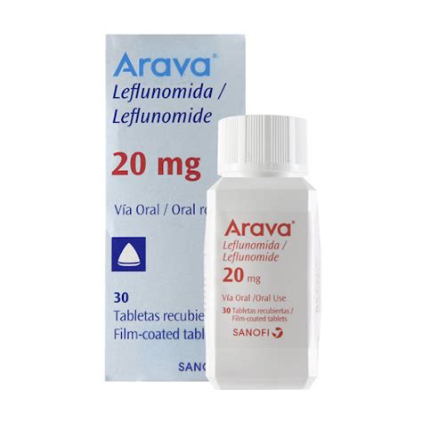 Arava Leflunomida 20 Mg Sanofi Frasco X 30 Tabletas