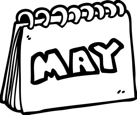 line drawing cartoon calendar showing month of may 12145735 Vector Art ...