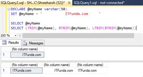 Trimming Unnecessary Space From String In Sql Server Tech Funda