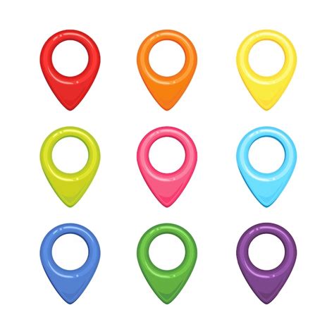 Premium Vector Set Of Map Markers In Different Colors