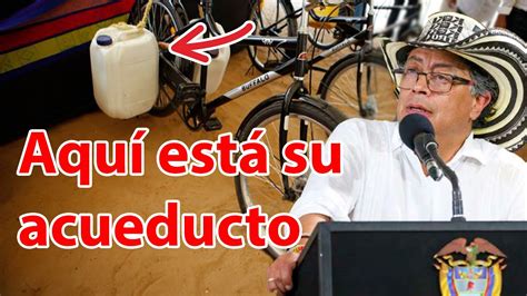 HUMILLANTE Gustavo Petro entrega bicicletas con potes de plástico