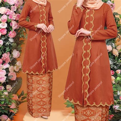 Baju Kebarung Lubah Modern Nikahtunang Kebarung Songket Tabur Kebaya Batik Sulam Ironless