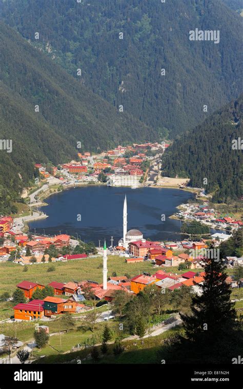 Lake Uzungöl, village of Uzungöl, Trabzon Province, Pontic Mountains or ...